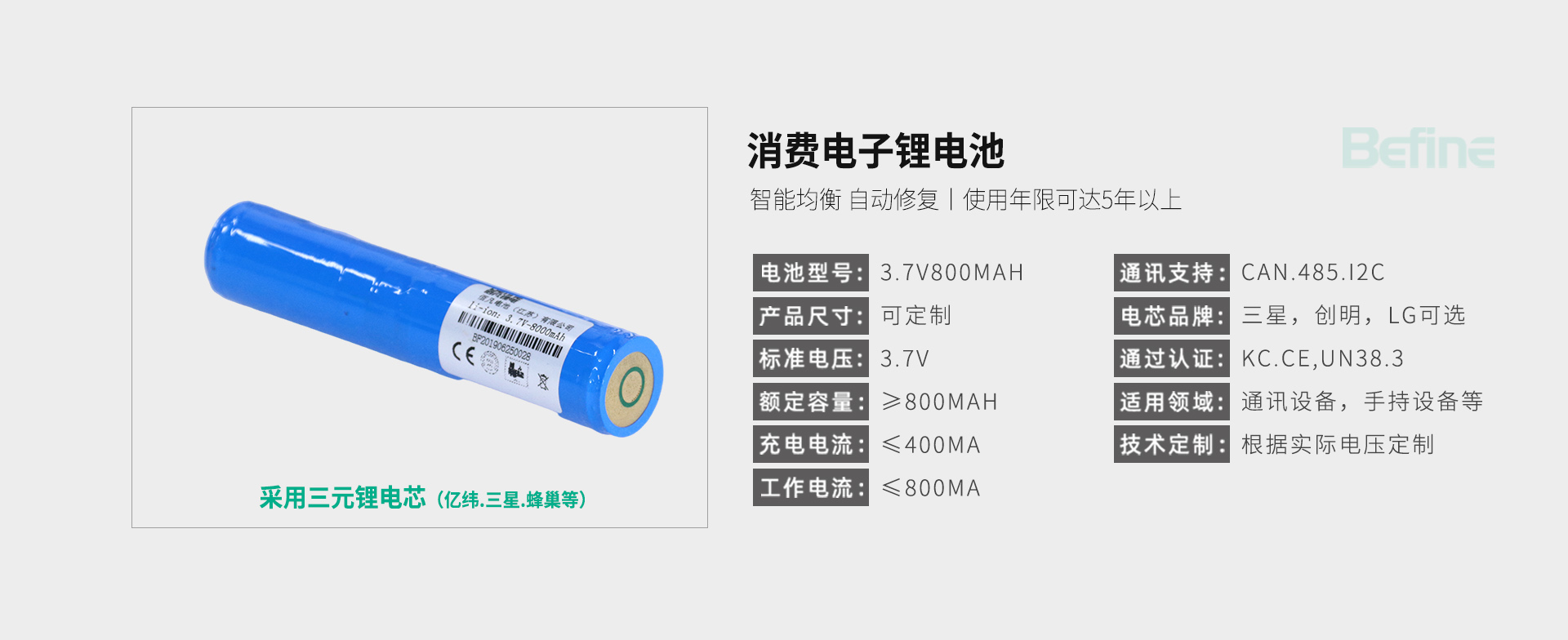 3.7V8000mAh-消費電子鋰電池(圖3)